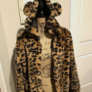 Wild Fable Cheetah Print Faux Fur Jacket